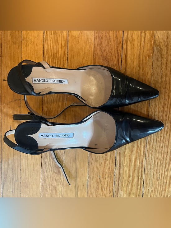 Manolo Blahnik Shoes - Manolo Blahnik Vintage Black Patent Pointed-Toe